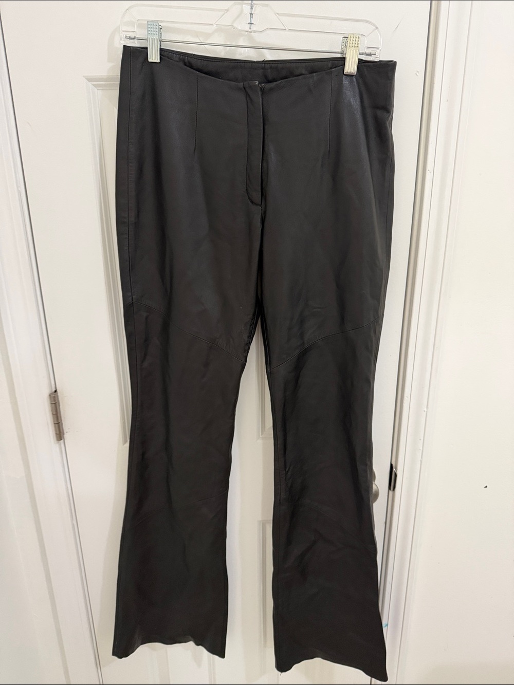 Wilsons Leather Black Leather Flare Boot Cut Pants